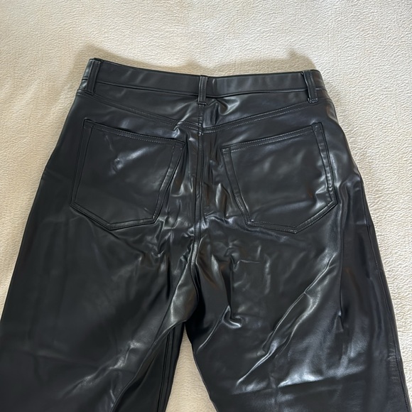 Abercrombie & Fitch Vegan Leather 90s Straight Pant - Picture 3 of 3